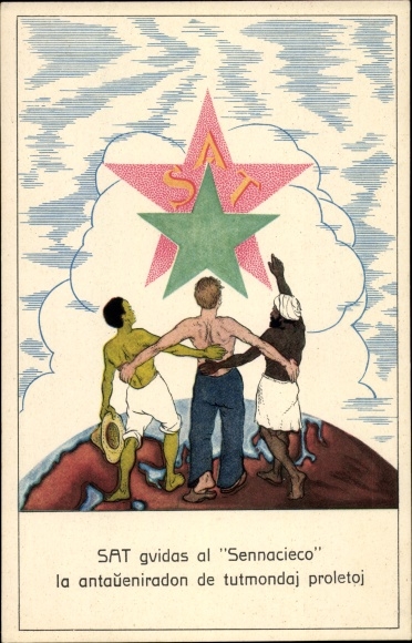 Artist Postcard Esperanto, SAT guidas al Sennacieco