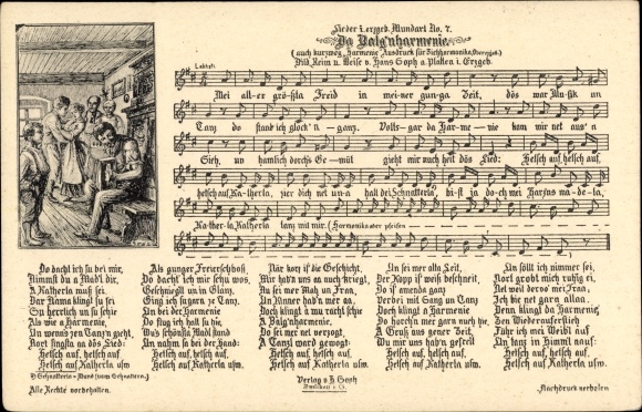 Song Postcard Soph, Hans, Da Balg&#39;nhamornie, Dialect No. 7