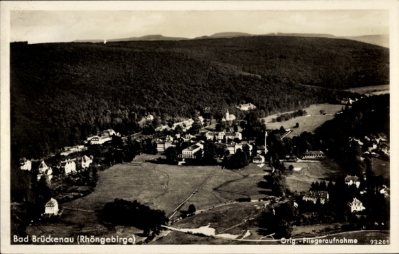 Postcard Bad Brückenau in Sinntal Lower Franconia, aerial photograph