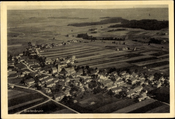 Postcard Breitenbrunn Swabia Unterallgäu, aerial view