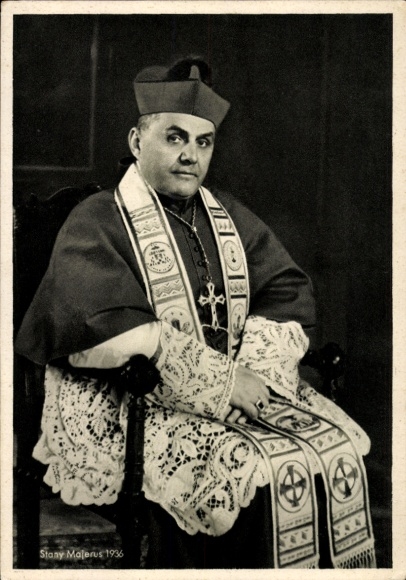 Postcard Bishop Stany Majerus, portrait