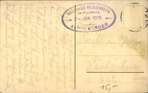 Postcard Königsbrück in Upper Lusatia, Keulenberg, Friedrich August Column, Restaurant, Ruin