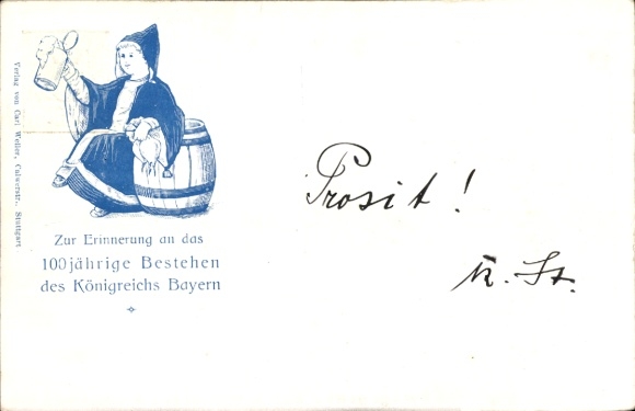 Postwaardekaart 100 jaar Koninkrijk Beieren 1906, prins-regent Luitpold