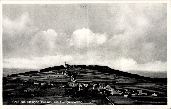 Postcard Offingen Uttenweiler in Baden Württemberg, aerial photograph