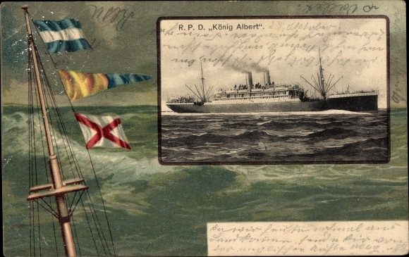 Passepartout Ak Dampfer König Albert, Norddeutscher Lloyd