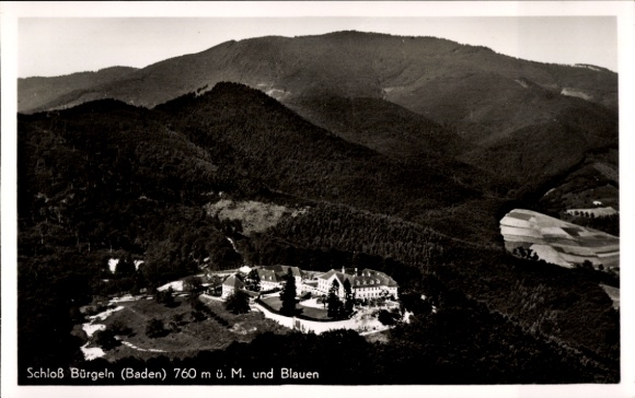 Postcard Obereggenen Schliengen in the Black Forest, Bürgeln Castle, aerial photograph