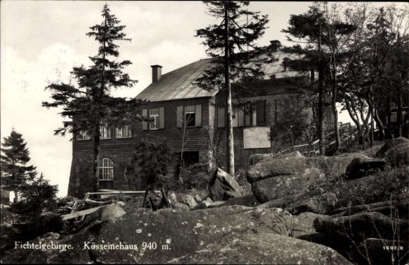 Postcard Wunsiedel in the valley of the Röslau Upper Franconia, view of the Kösseinehaus