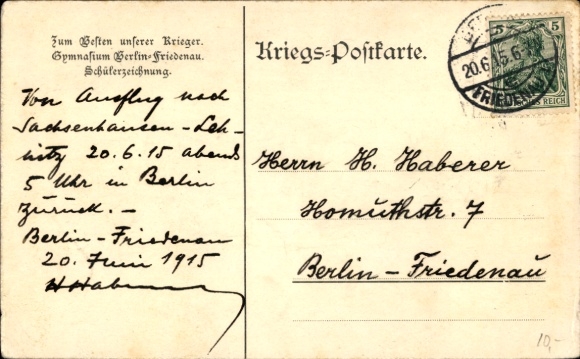 Artist Postcard German soldier in uniform, Iron Cross 1st and 2nd class, student drawing