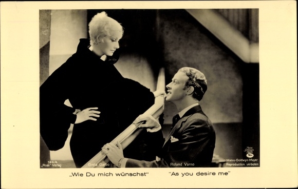 Postcard actress Greta Garbo, Roland Varno, How you wish me