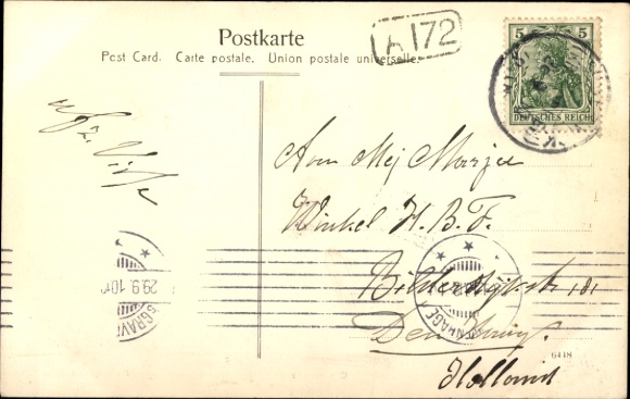 Postcard Suderwick Bocholt in Münsterland, border road Holland Germany