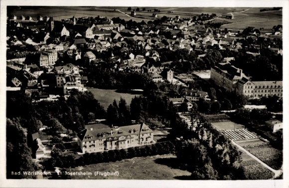 Postcard Bad Wörishofen in Unterallgäu, aerial photograph of the town