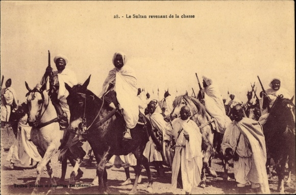 Postcard Marokko, The Sultan Returning from the Hunt