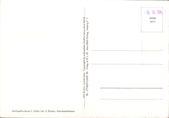 Postcard Schrobenhausen in Upper Bavaria, aerial photograph