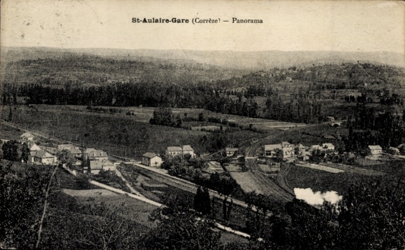 CPA Saint-Aulaire Gare Corrèze, panorama