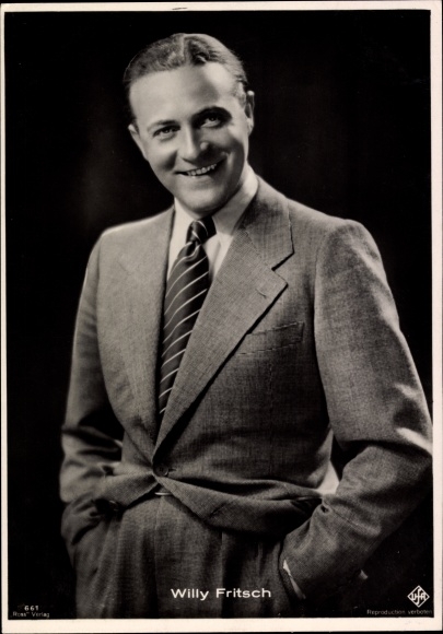 Postcard Actor Willy Fritsch, Portrait, Ufa Film