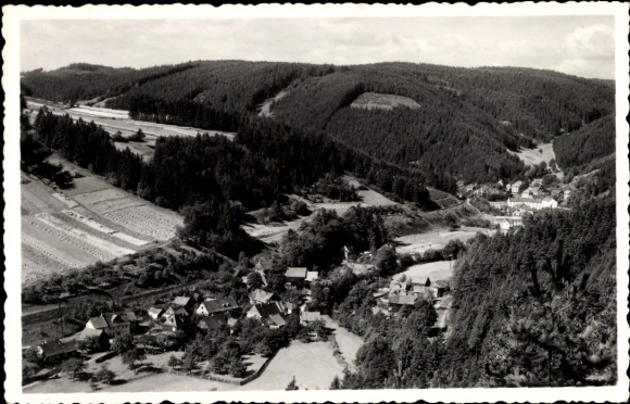 KP Mellenbach Glasbach w Schwarzatal Turyngia, Panorama Glasbach i Obstfelderschmiede