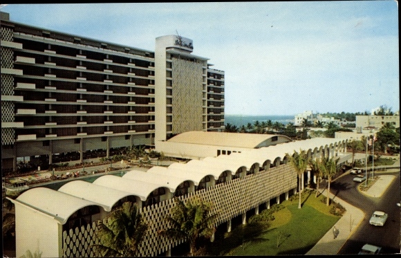 Postcard San Juan Puerto Rico, La Concha Hotel, exterior view