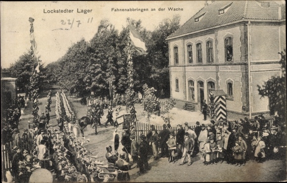 PC Lockstedt in Holstein, Lockstedt camp, attaching the flag to the guard