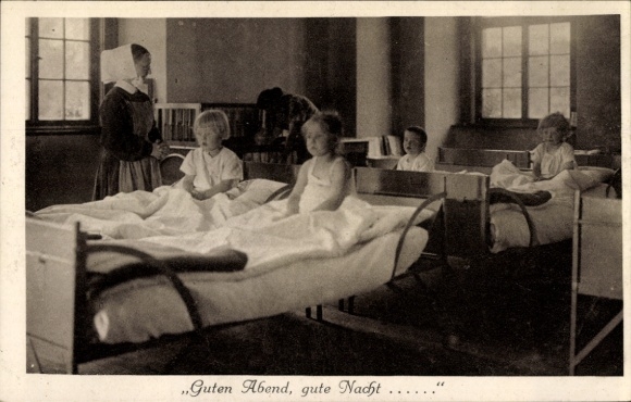 Ak Zschöppichen Mittweida in Sachsen, Schloss Neusorge, Elsa Brändströms Kinderheim, Schlafsaal