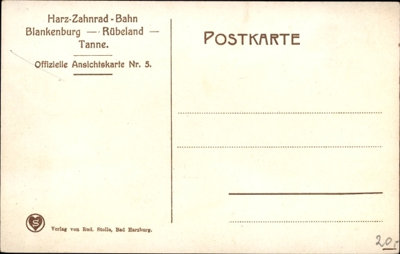 Postcard Blankenburg am Harz, Braune Sumpf station and Bielstein tunnel, Harz cog railway