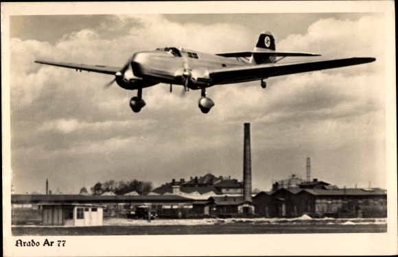 Postcard Arado Ar 77, military aircraft, Luftwaffe
