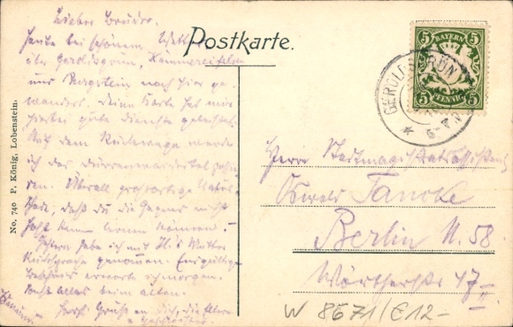 Postcard Geroldsgrün in the Franconian Forest Upper Franconia, Forsthaus Langenau