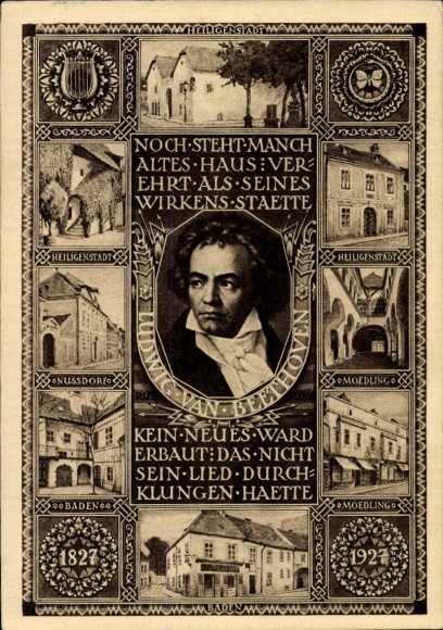 Ganzsachen Ak Mödling in Niederösterreich, Komponist Ludwig van Beethoven, Heiligenstadt