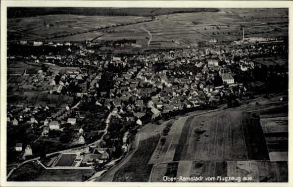Postcard Ober Ramstadt in the Odenwald Hessen, aerial photograph