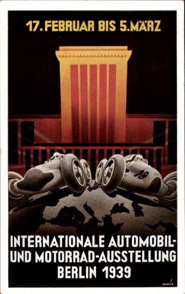 Postcard Berlin, International Automobile and Motorcycle Exhibition 1939