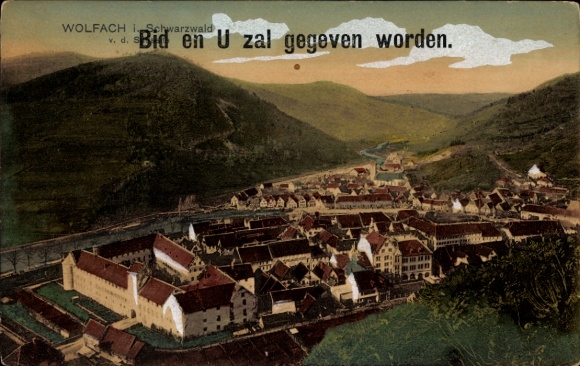 Postcard Wolfach in the Black Forest, general view