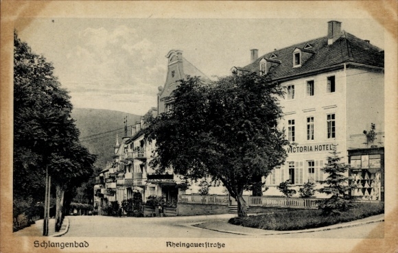 Postcard Schlangenbad Rheingau Taunus District, Victoria Hotel in Rheingauerstraße