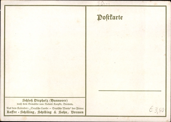 Artist PC Koepke, Robert, Diepholz in Lower Saxony, view of the castle
