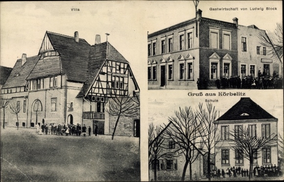 Ak Körbelitz Möser Jerichower Land, Villa, Gastwirtschaft, Schule