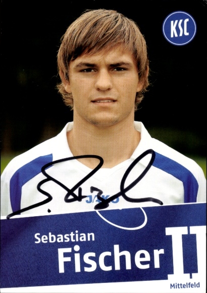 Autogrammkarte Fußballer Sebastian Fischer, Karlsruher SC, Autogramm