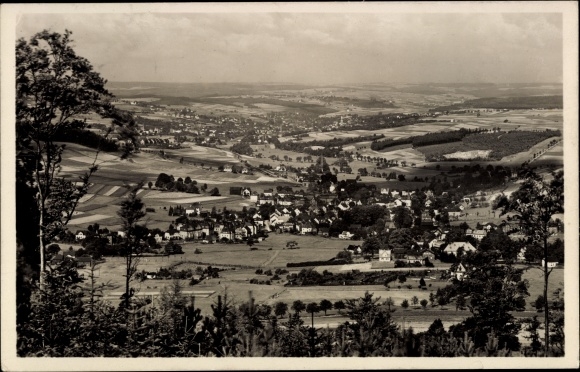 Postcard Erlbach Markneukirchen in the Vogtland of Saxony, view of the village from Kegelberg