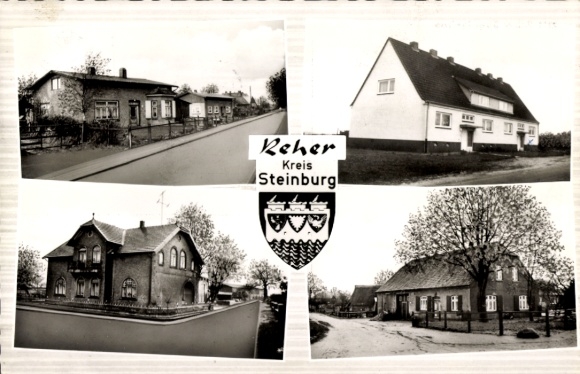 Ak Reher in Holstein, Wappen, Teilansichten