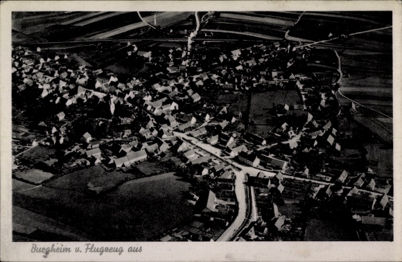 Postcard Burgheim an der Donau, aerial photograph