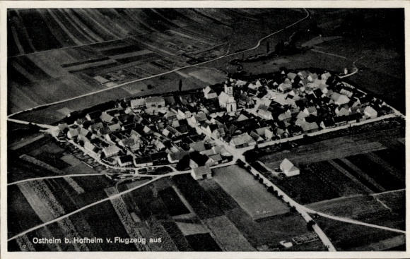 Ak Ostheim vor der Rhön Unterfranken, Fliegeraufnahme
