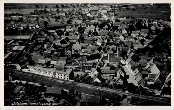 Postcard Dalsheim in Rheinhessen, aerial photograph