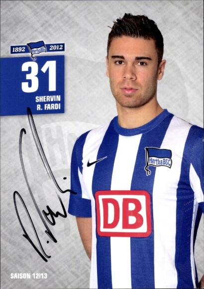 Autogrammkarte Fußballer Shervin R. Fardi, Hertha BSC, Autogramm