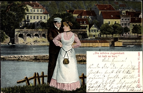 PC Heidelberg am Neckar, partial view, lovers, the beautiful youth is just like that