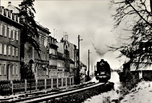 Ak Deutsche Eisenbahn, Dampflokomotive 62 015 mit Sonderzug in Schmölln, 1981