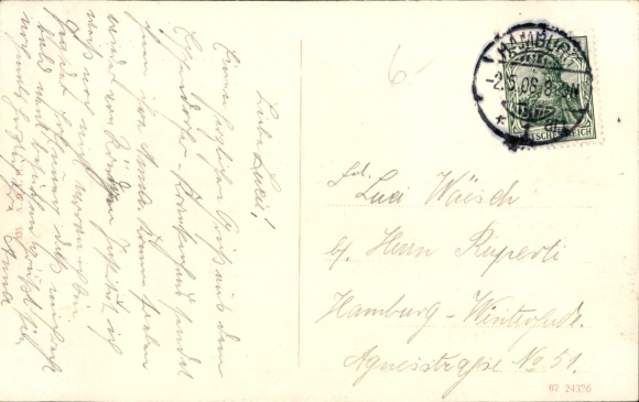 Postcard Hamburg Nord Eppendorf, general hospital, administration building, park, garden