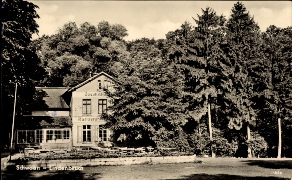 Postcard Schwaan in Mecklenburg, Lindenbruch, restaurant