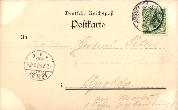Litho Arnstadt in Thüringen, Liebfrauenkirche, Eremitage