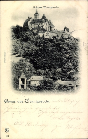 Ak Wernigerode im Harz, Schloss  Landschaft, Grußkarte