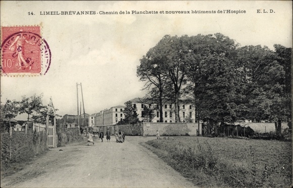 KP Limeil Brevannes Val de Marne, Chemin de la Planchette et nouveaux batiments de l'Hospice