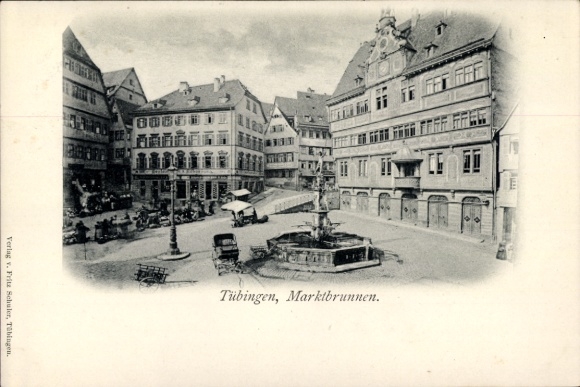 Ak Tübingen am Neckar, Marktbrunnen