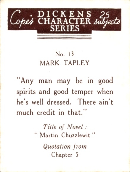 Verzamelbare beeldkarakters van Charles Dickens nr. 13 Mark Tapley, Martin Chuzzlewit, citaat
