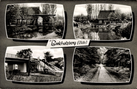 Postcard Bookholzberg Ganderkesee in Lower Saxony, partial views, half-timbered house